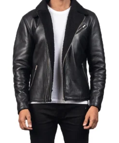 mens-black-shearling-faux-leather-jacket