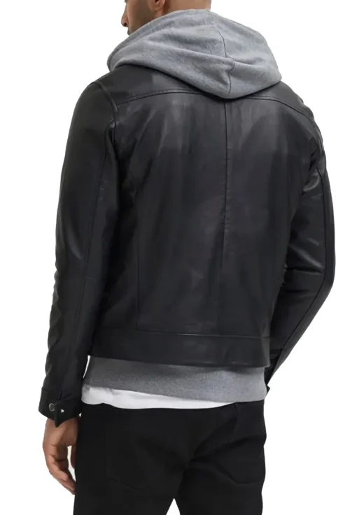 mens-black-trucker-faux-leather-jacket