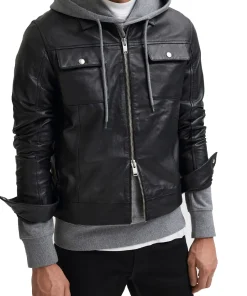 mens-black-trucker-faux-leather-jacket