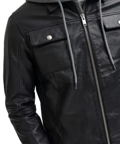 mens-black-trucker-faux-leather-jacket