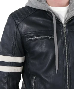 mens-blue-faux-leather-hooded-biker-jacket-with-white-stripes