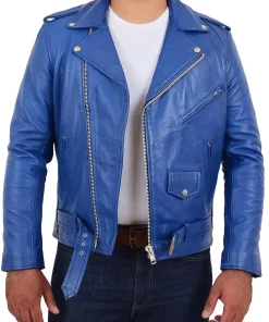 mens-blue-faux-leather-rock-biker-jacket
