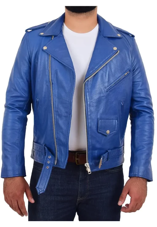 mens-blue-faux-leather-rock-biker-jacket