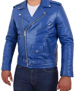 mens-blue-faux-leather-rock-biker-jacket