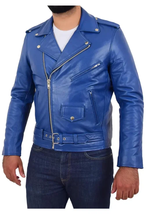 mens-blue-faux-leather-rock-biker-jacket