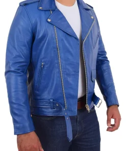 mens-blue-faux-leather-rock-biker-jacket