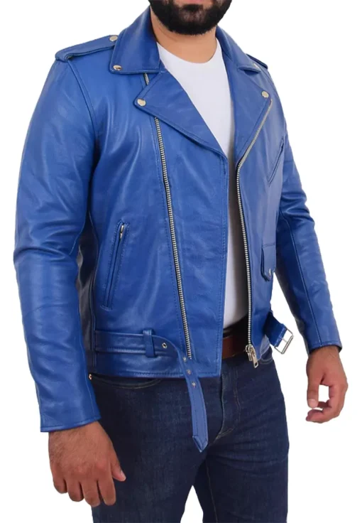 mens-blue-faux-leather-rock-biker-jacket