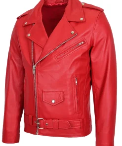 mens-brando-style-red-faux-leather-biker-jacket