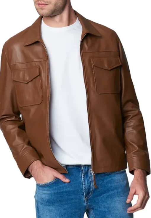 mens-brown-moto-faux-leather-jacket