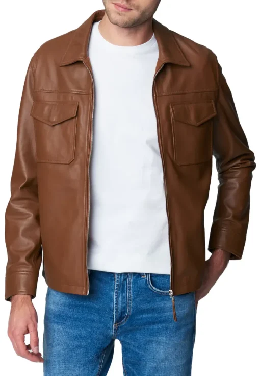 mens-brown-moto-faux-leather-jacket