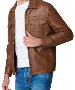 mens-brown-moto-faux-leather-jacket