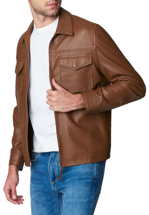 mens-brown-moto-faux-leather-jacket