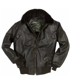 mens-dark-brown-faux-leather-bomber-jacket-with-fur-collar