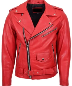 mens-faux-leather-red-biker-jacket