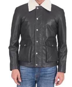 mens-flap-pockets-black-faux-leather-jacket