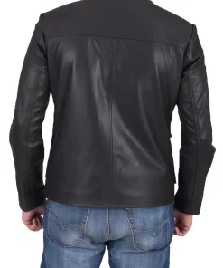 mens-flap-pockets-black-faux-leather-jacket