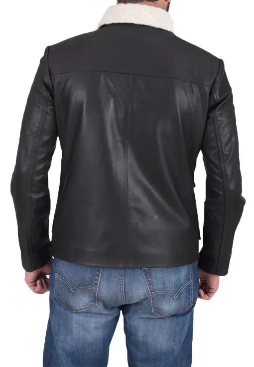 mens-flap-pockets-black-faux-leather-jacket