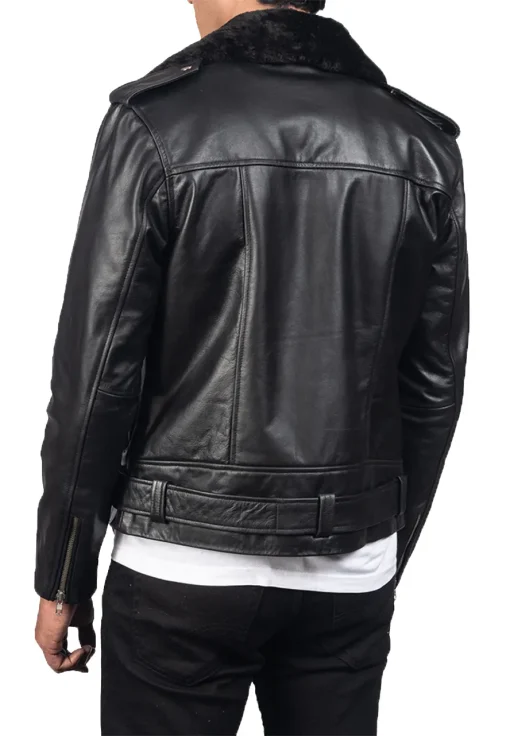 mens-fur-collar-black-faux-leather-biker-jacket