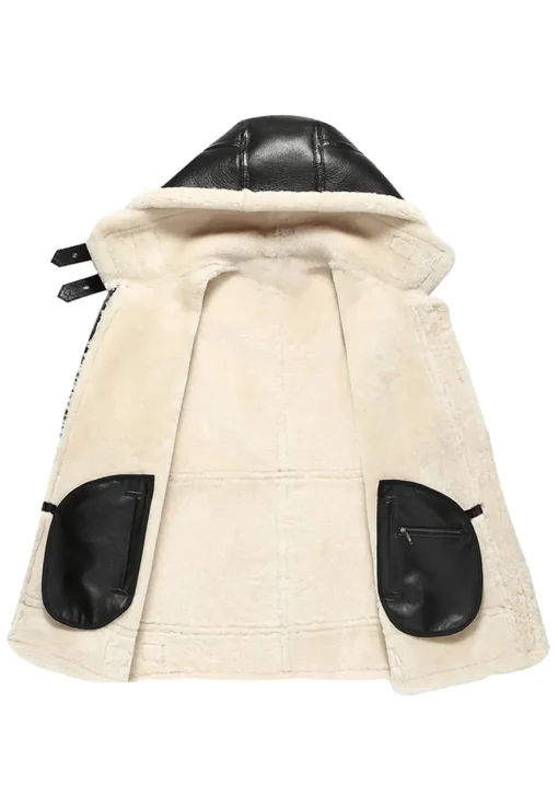 mens-hooded-black-faux-leather-shearling-jacket