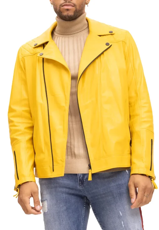 mens-motorcycle-yellow-faux-leather-jacket