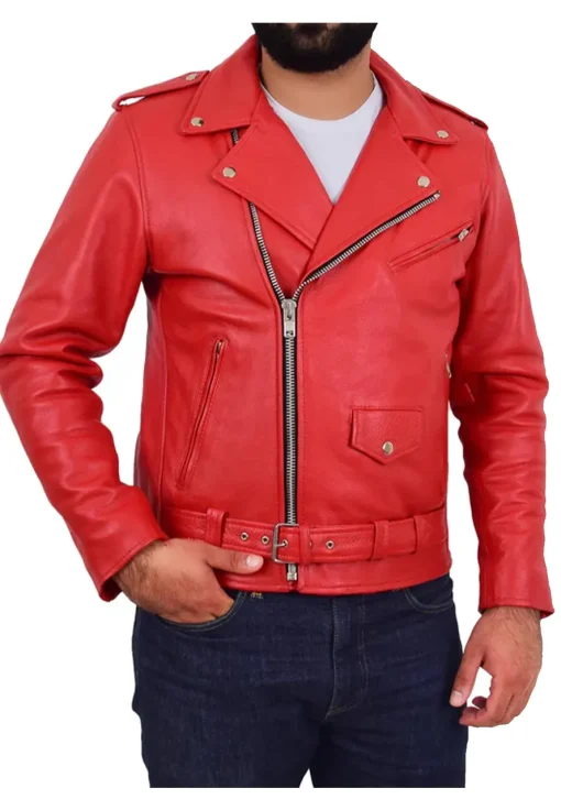 mens-red-faux-leather-rock-biker-jacket