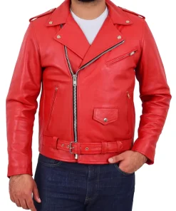 mens-red-faux-leather-rock-biker-jacket