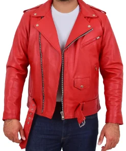mens-red-faux-leather-rock-biker-jacket