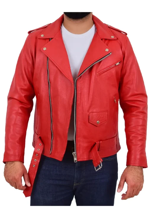mens-red-faux-leather-rock-biker-jacket