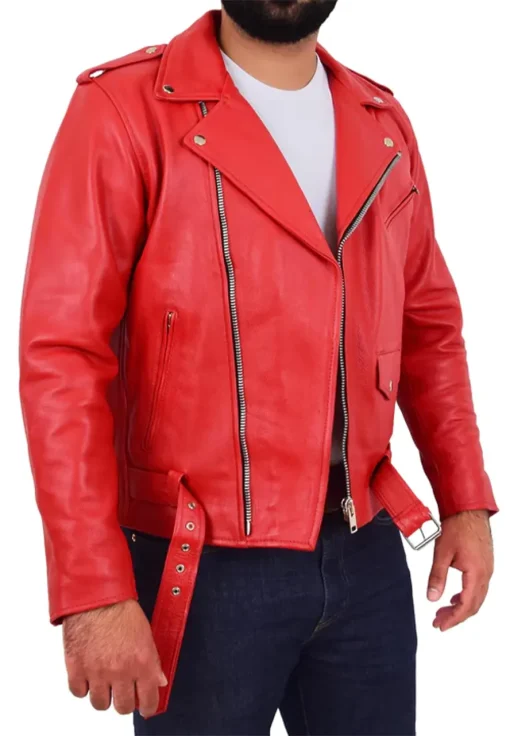 mens-red-faux-leather-rock-biker-jacket