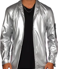 mens-shawl-collar-silver-faux-leather-jacket