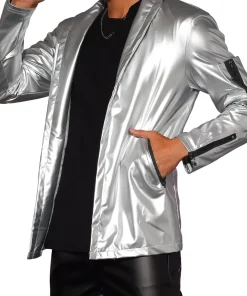 mens-shawl-collar-silver-faux-leather-jacket