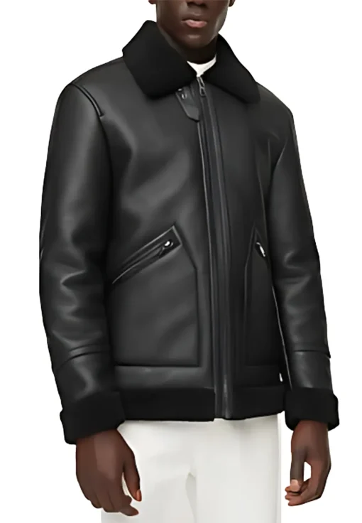 mens-shearling-black-faux-leather-jacket