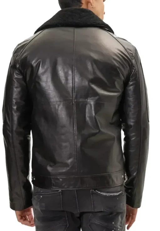 mens-shearling-collar-black-faux-leather-biker-jacket