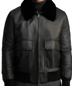 mens-shearling-collar-black-faux-leather-bomber-jacket