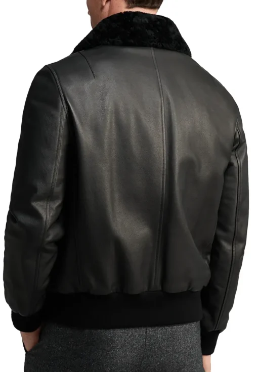 mens-shearling-collar-black-faux-leather-bomber-jacket