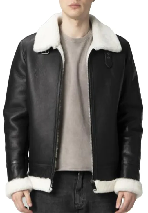 mens-shearling-lined-black-faux-leather-jacket