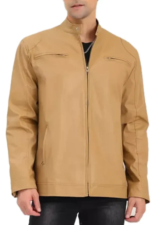 mens-stand-collar-khaki-faux-leather-biker-jacket