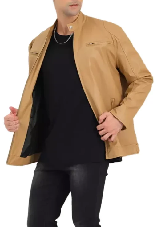 mens-stand-collar-khaki-faux-leather-biker-jacket