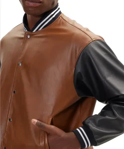mens-two-tone-brown-and-black-faux-leather-bomber-jacket