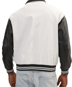 mens-white-and-black-faux-leather-bomber-jacket