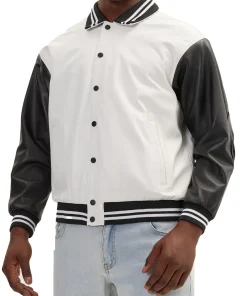 mens-white-and-black-faux-leather-bomber-jacket