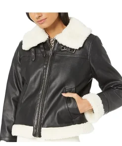 womens-aviator-black-faux-leather-shearling-jacket