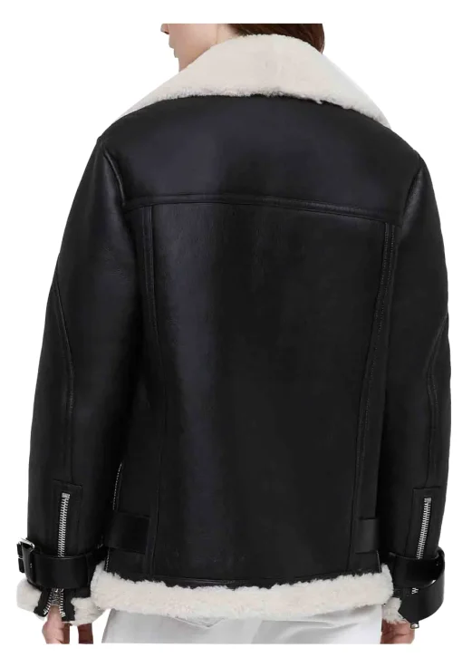 womens-belted-black-faux-leather-shearling-biker-jacket