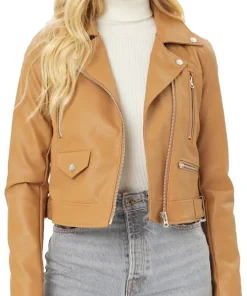 womens-biker-camel-faux-leather-jacket