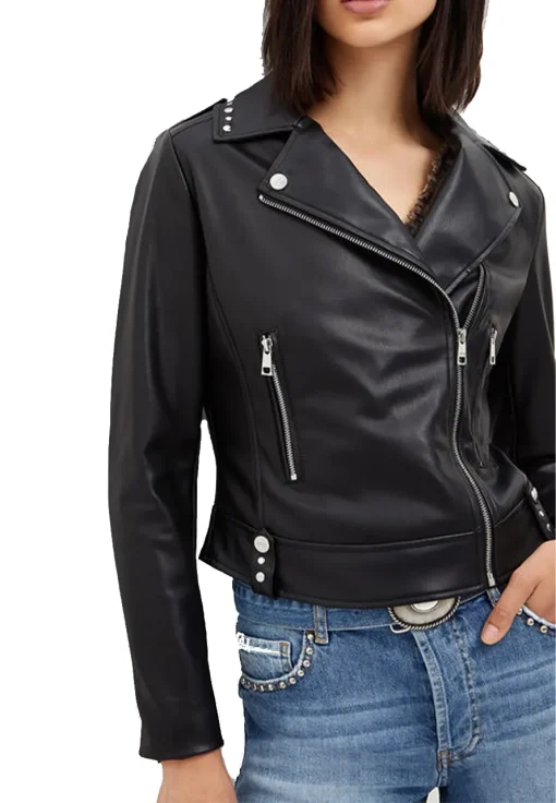 womens-biker-faux-leather-black-jacket