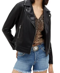 womens-biker-faux-leather-black-jacket