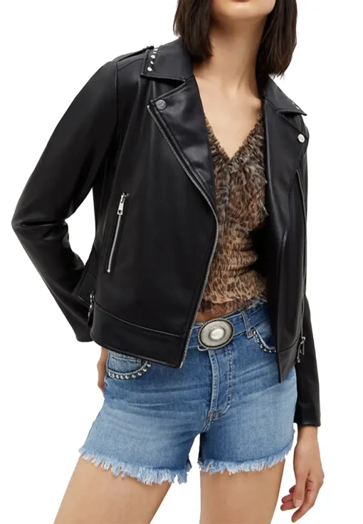womens-biker-faux-leather-black-jacket