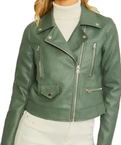 womens-biker-green-faux-leather-jacket