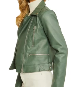 womens-biker-green-faux-leather-jacket