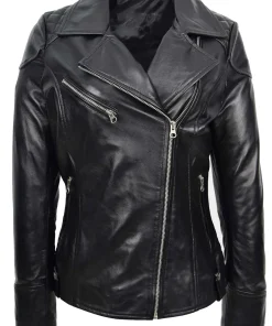 womens-black-biker-faux-leather-cross-zip-jacket